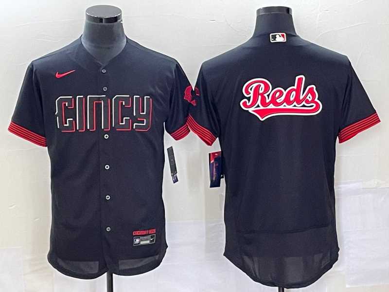 Men%27s Cincinnati Reds Blank Black 2023 City Connect Flex Base Stitched Jersey->detroit tigers->MLB Jersey